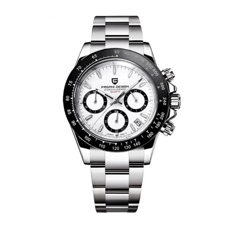 Pagani Design Daytona White Dial Sporty Men's Watch - PD-1644